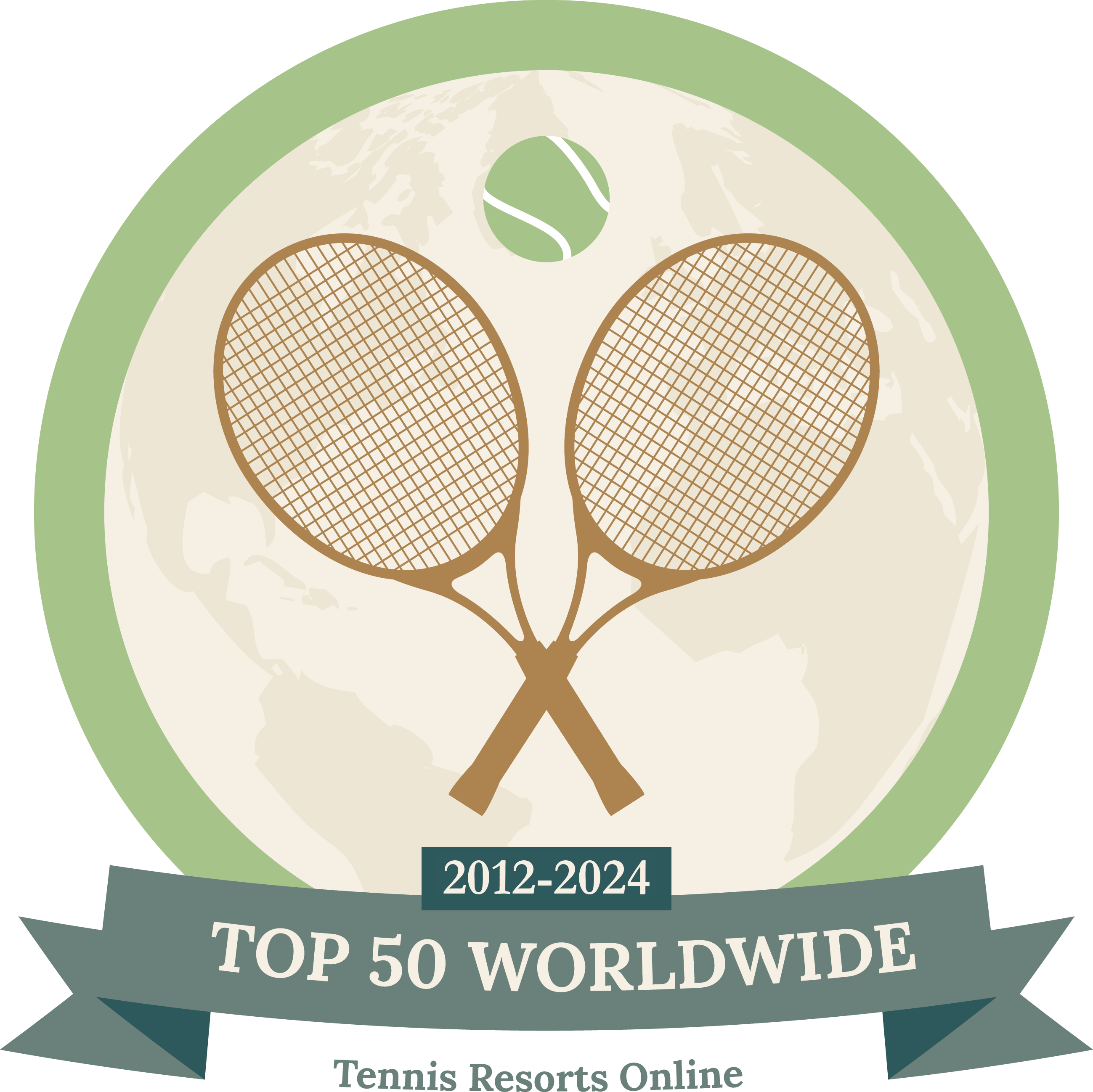 Hidden Dunes top 50 worldwide tennis resort badge